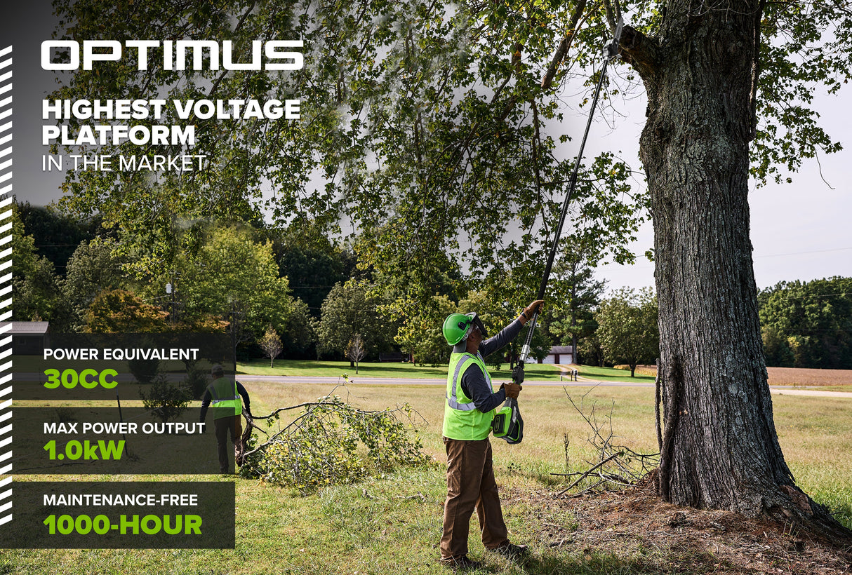 OPTIMUS 82V 10" Polesaw with Carbon Fiber Shaft with CORE300 Battery and Charger | OPS300T-C3DP