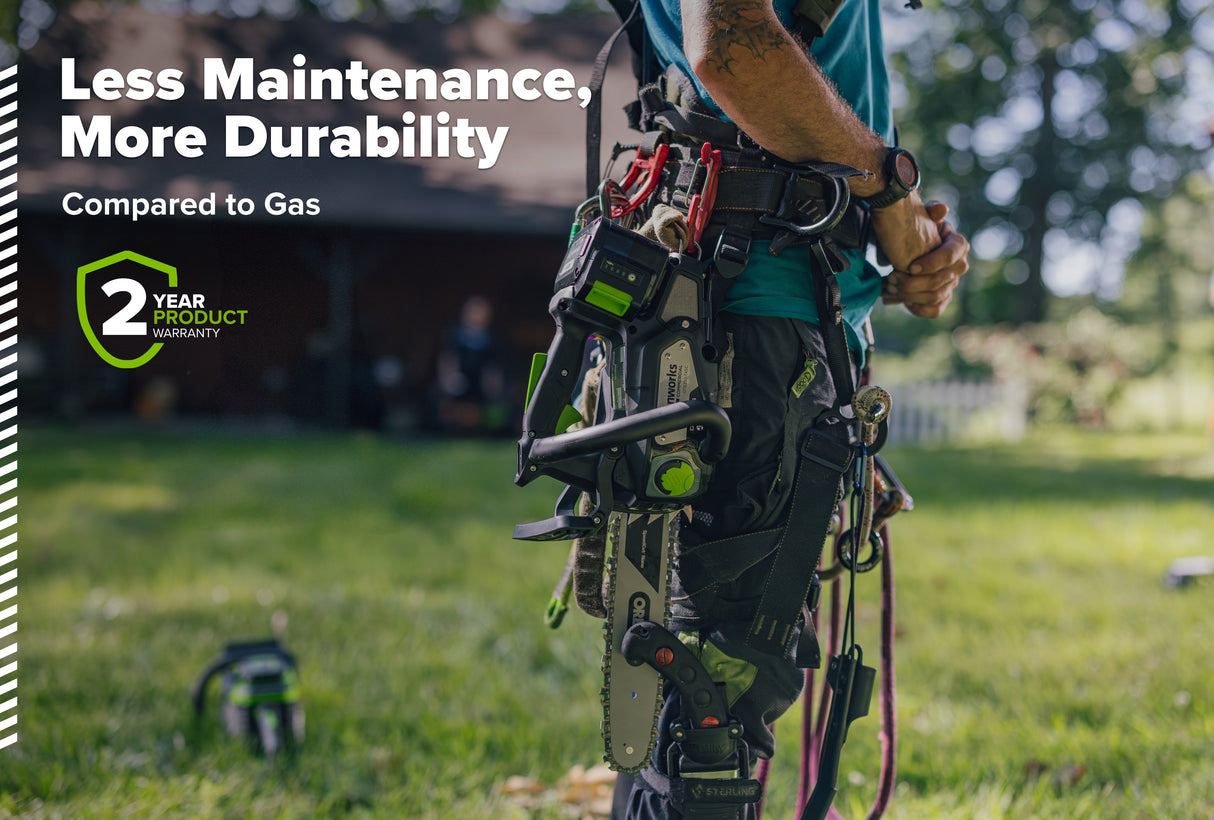 OPTIMUS 48V 10" Top-Handle Chainsaw Powerhead, 48V 4 Ah Battery, 5A Charger | OTS350-T4SC-10