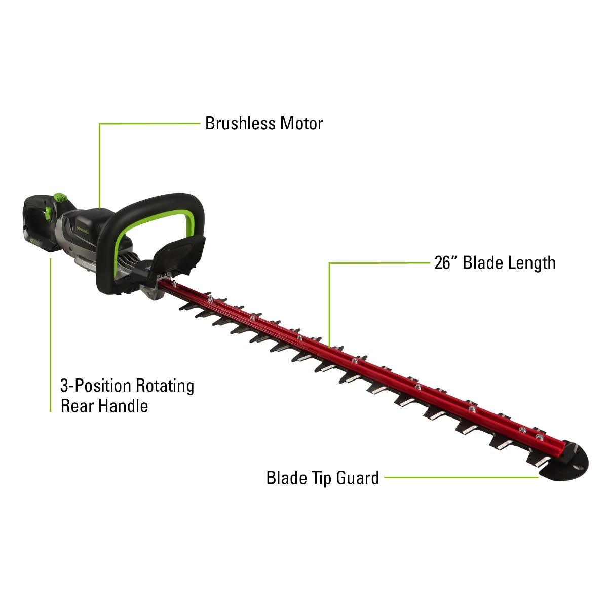 48-Volt 26" Hedge Trimmer with Battery and Charger | 48HT26
