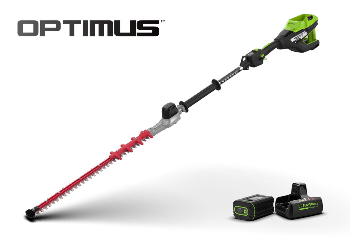 Optimus 82V Short Pole Fixed Hedge Trimmer with CORE300 Battery and Dual-Port Charger | PH302F-C3DP