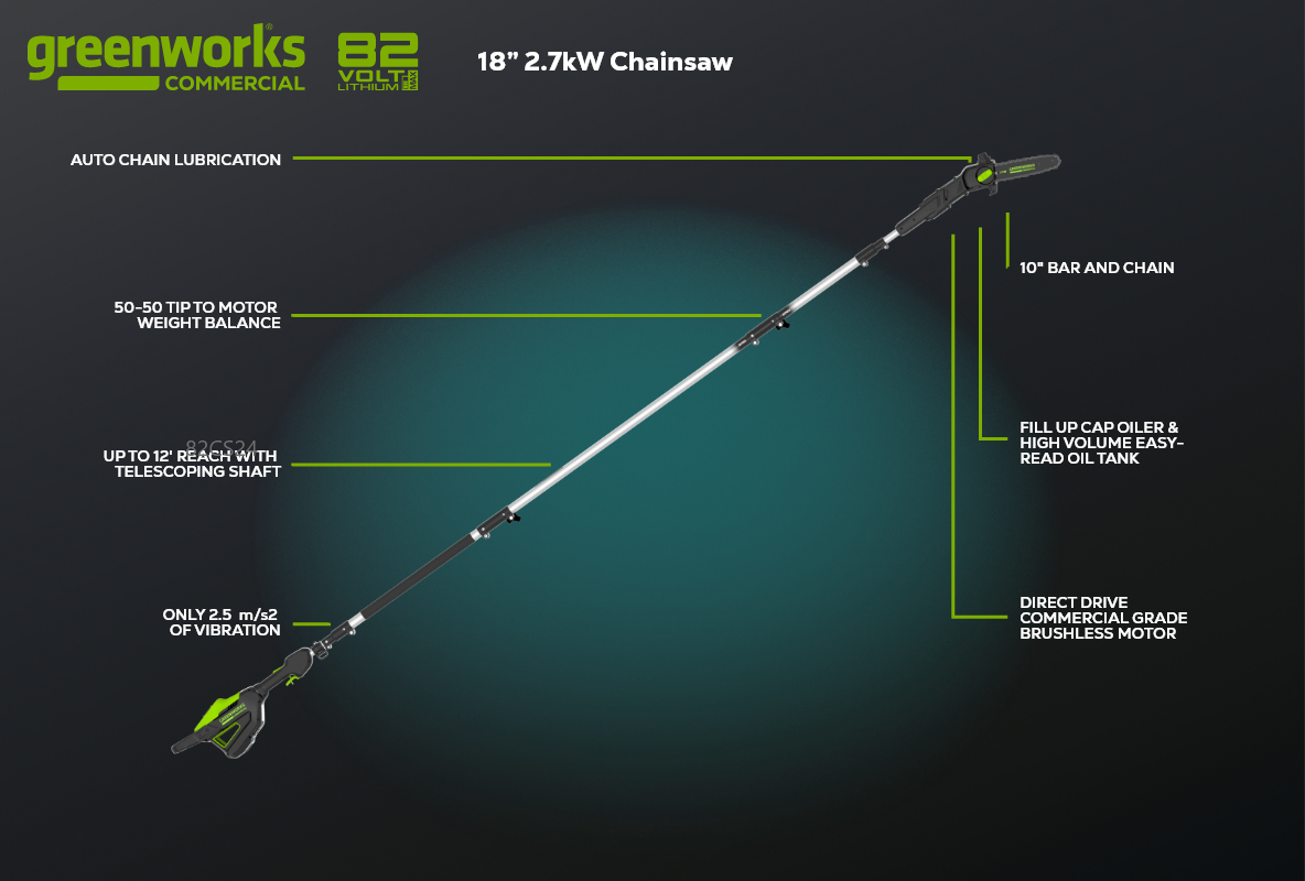 82V Polesaw with Split Shaft Tool-Only | 82PS10