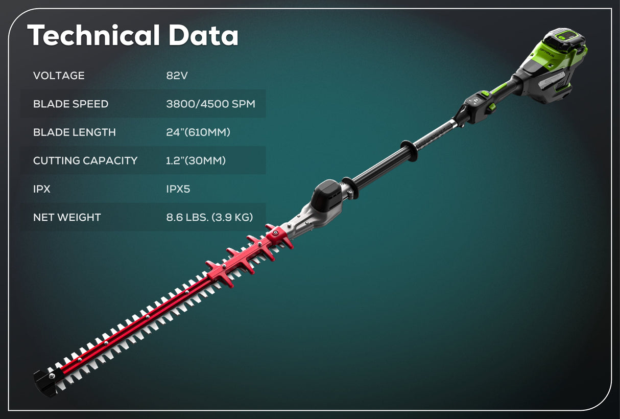 Optimus 82V Short Pole Fixed Hedge Trimmer | PH302F