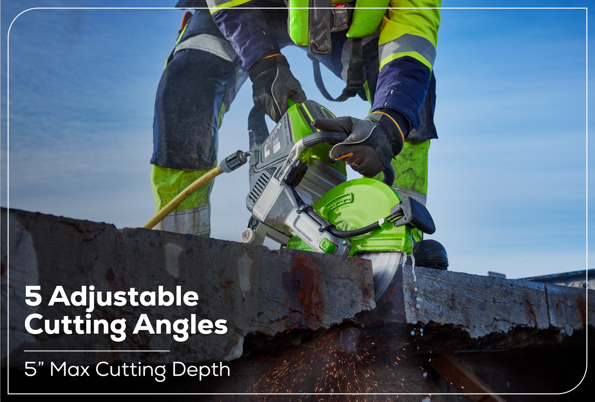 Optimus 82V 14” Power Cutter With (1) 7.2 Ah Battery and Dual Port Charger | PC141-C5DP