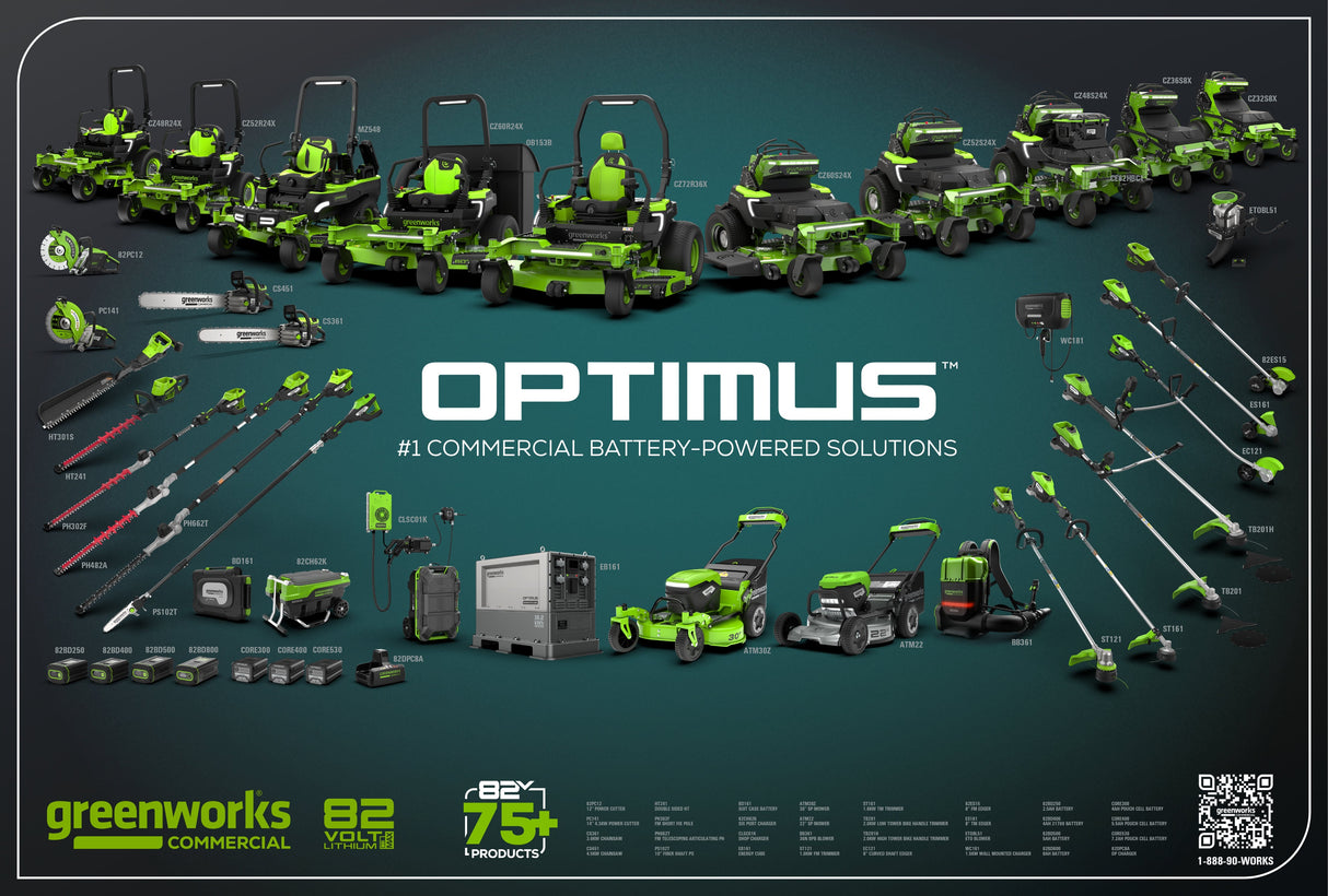 Optimus 82V 1.6 kW Attachment-Capable Powerhead | OAS161