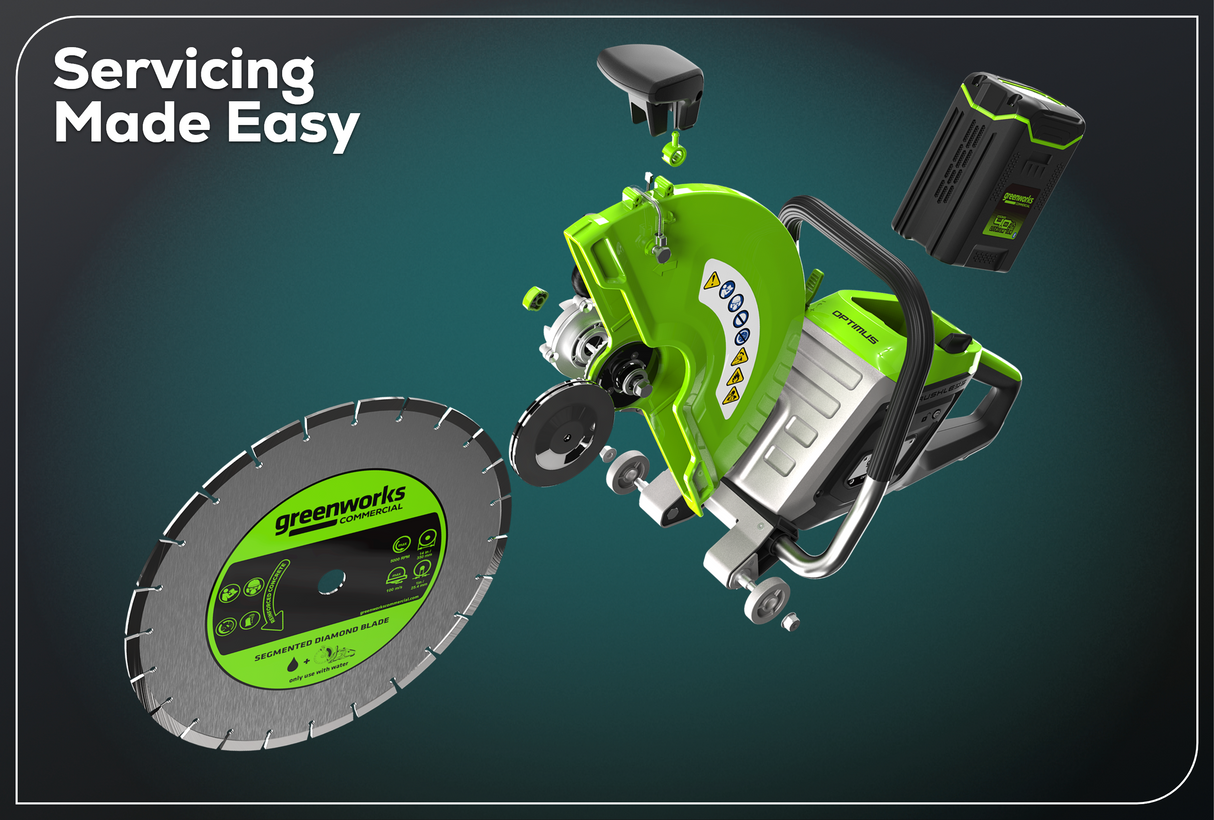 Optimus 82V 14” Power Cutter With (1) 7.2 Ah Battery and Dual Port Charger | PC141-C5DP