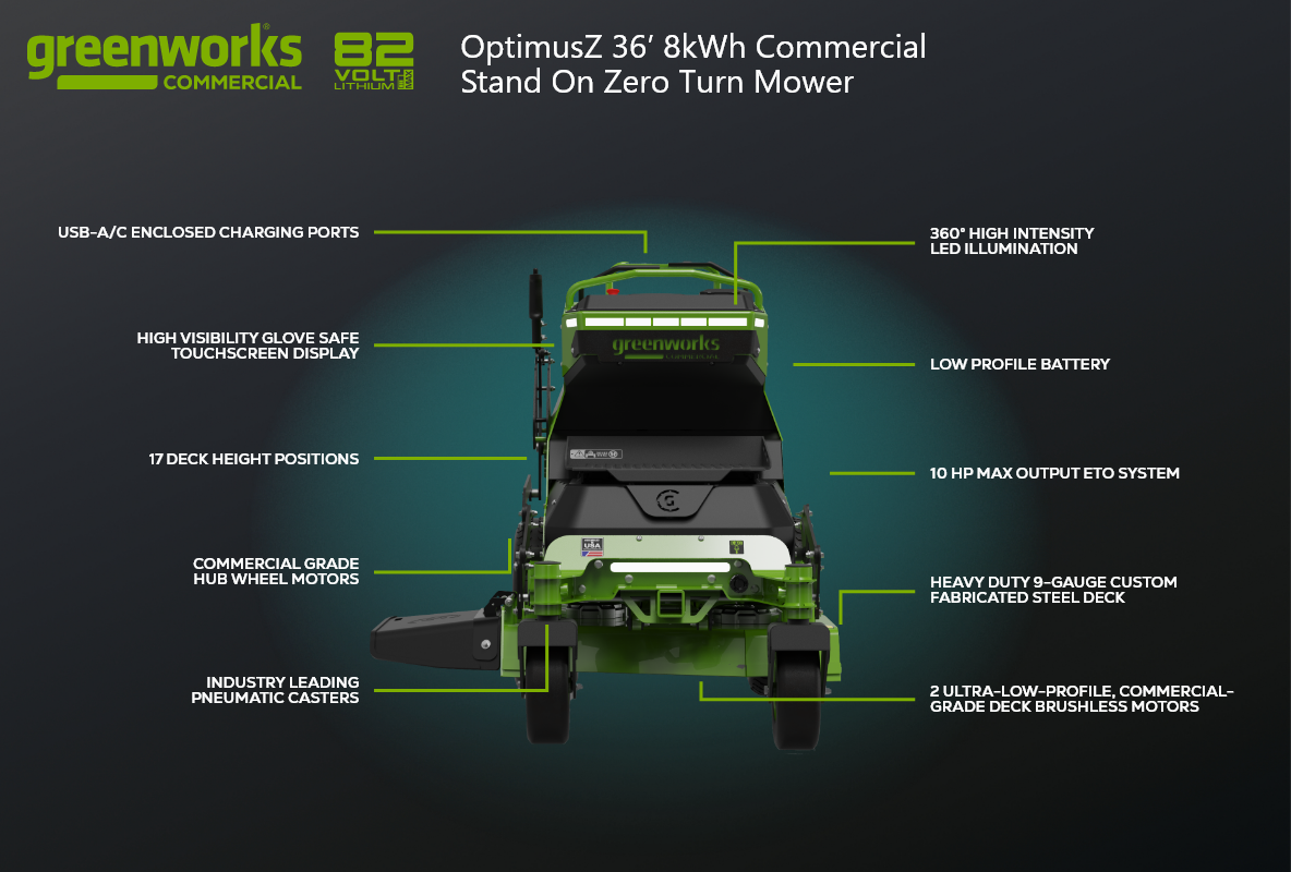 OptimusZ 36" 8kWh Stand-On Zero Turn Mower | CZ36S8X