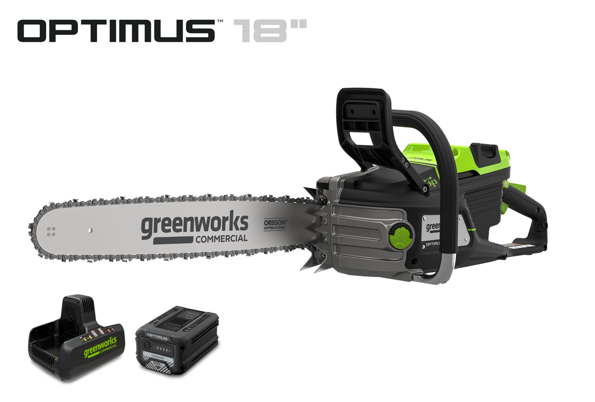OPTIMUS 82V 3.6kw 18" Chainsaw Kit with CORE400 Battery & DP Charger | OCS600-C4DP-18