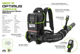 Optimus 82V 50N Backpack Blower | BB50X