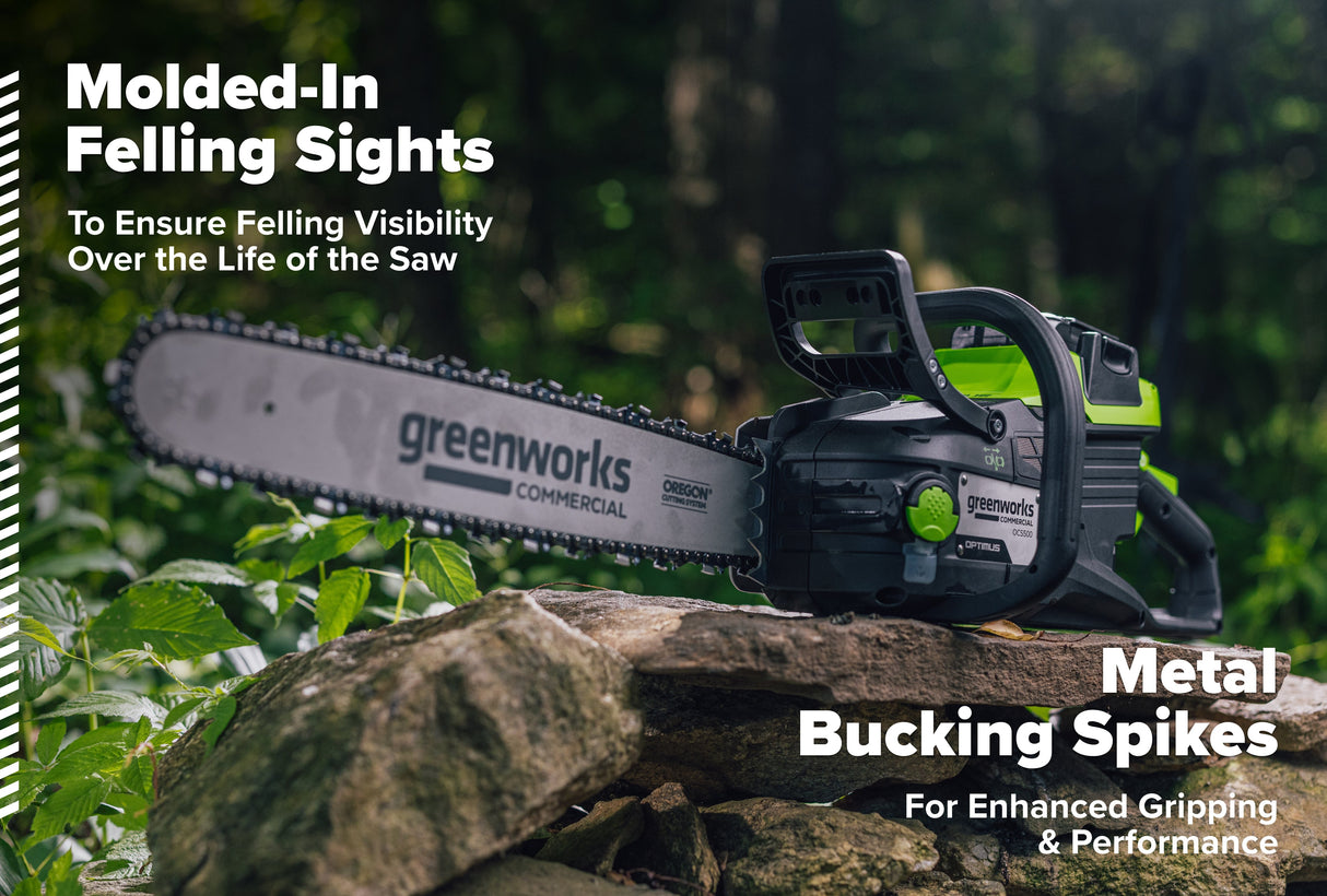 82V OPTIMUS 3.0 kW 20" Chainsaw Kit with CORE400 Battery & DP Charger | OCS500-C4DP-20