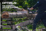OPTIMUS 82V 3.6kw 20" Chainsaw Kit with CORE400 Battery & DP Charger | OCS600-C4DP-20
