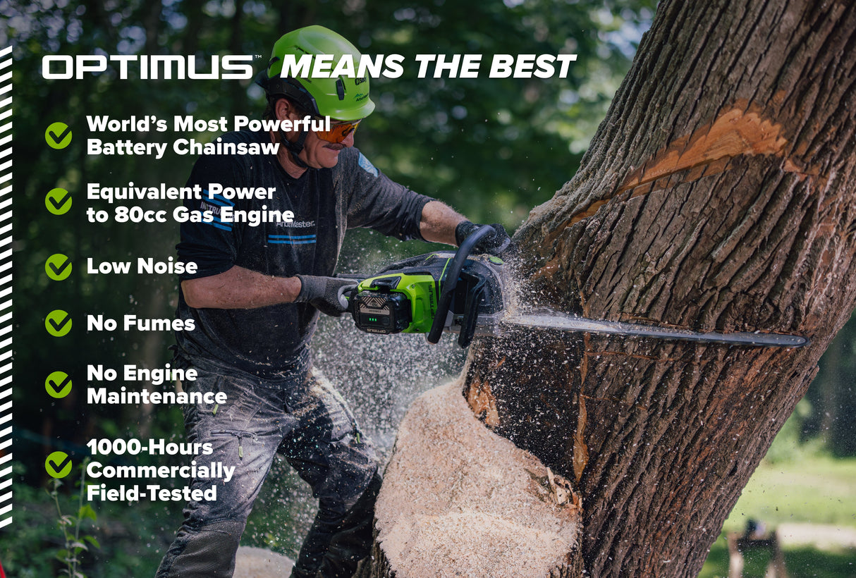 OPTIMUS 82V 5.0kw 28" HOG Chainsaw Kit with CORE530 Battery & DP Charger | OCS800-C5DP-28