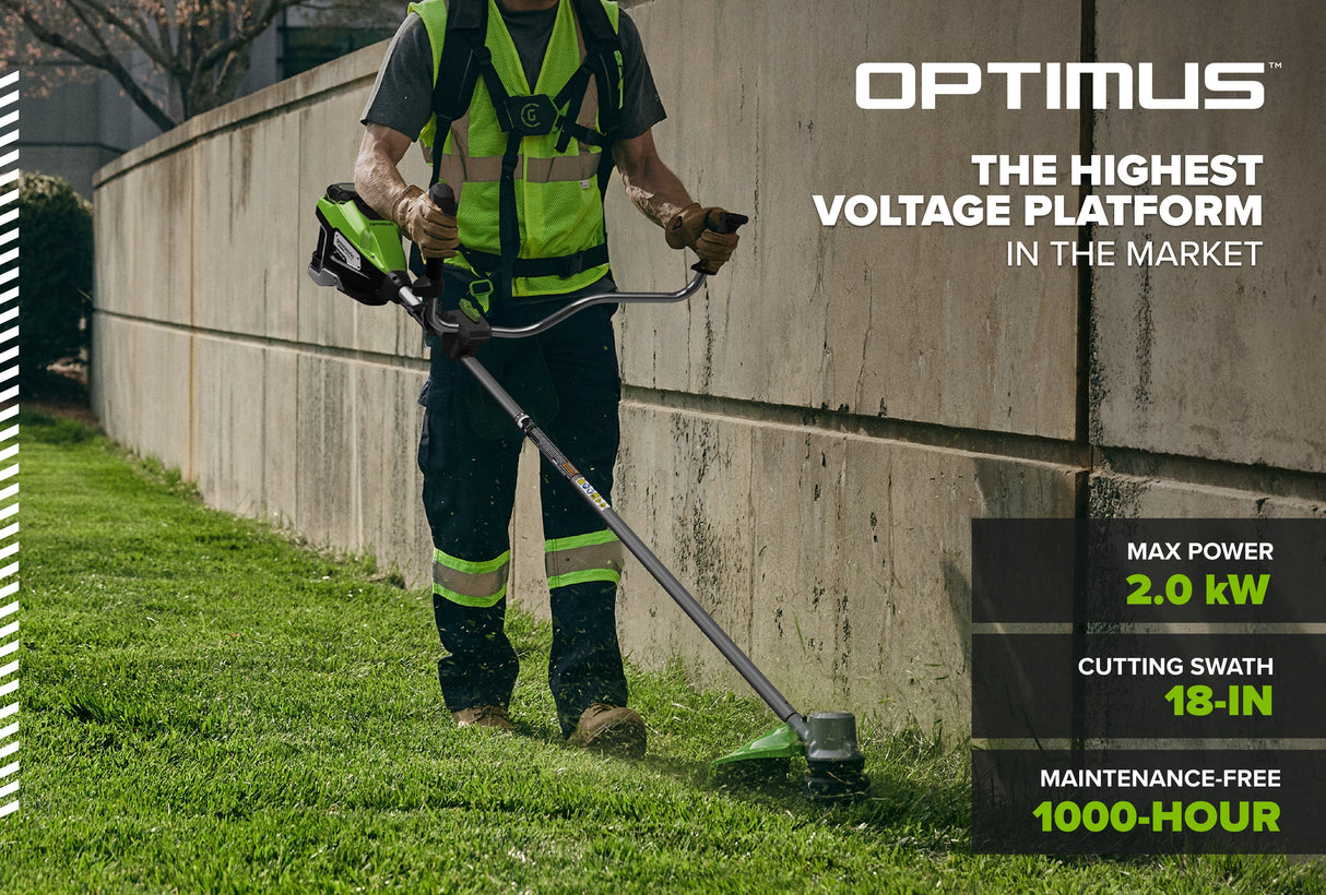 Optimus 82V 2.0 kW Bike Handle String Trimmer Kit | TB201-C4DP
