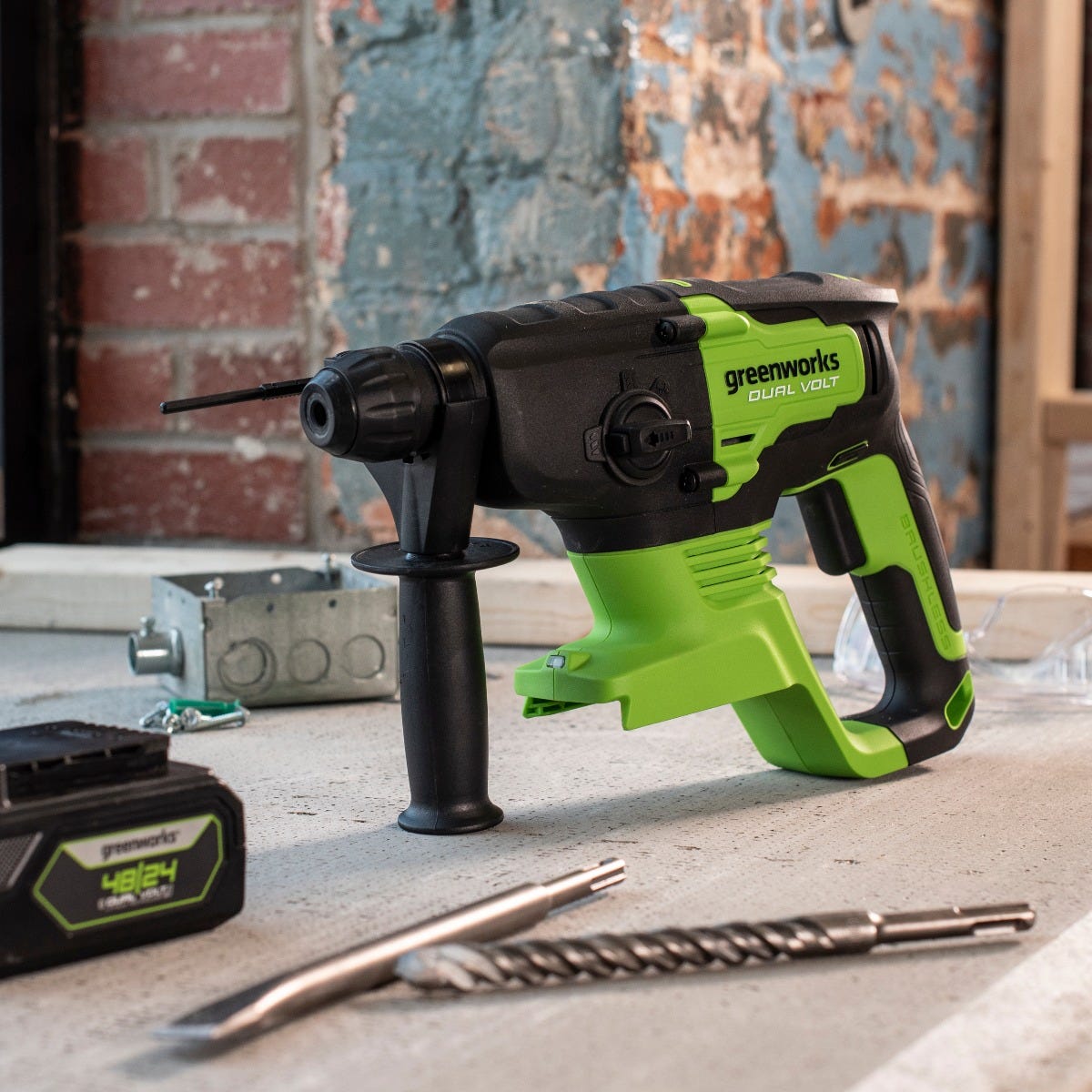 48V/24V Dual-Volt SDS-Plus 2J Rotary Hammer Tool Only | 24BRH1