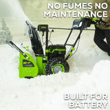 Souffleuse à neige à deux étages 82 V avec (3) batteries 6 Ah et chargeur à double port | 82SN24D-63DP