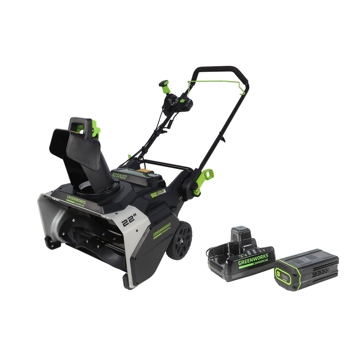 Souffleuse à neige 82 V 22 po avec batterie 5 Ah et chargeur à double port | 82SN22-5DP