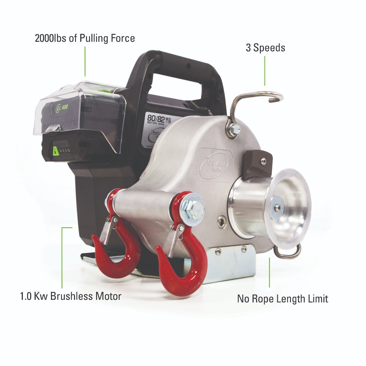 82V Battery Powered Portable Winch Kit Tool Only + Accessories | 82W1MK