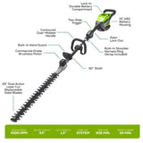 82V Short Pole Hedge Trimmer with 2.5 Ah Battery and Dual Port Charger (82PH30F-25DP)