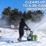 Souffleuse à neige à deux étages 82 V avec (3) batteries 6 Ah et chargeur à double port | 82SN24D-63DP