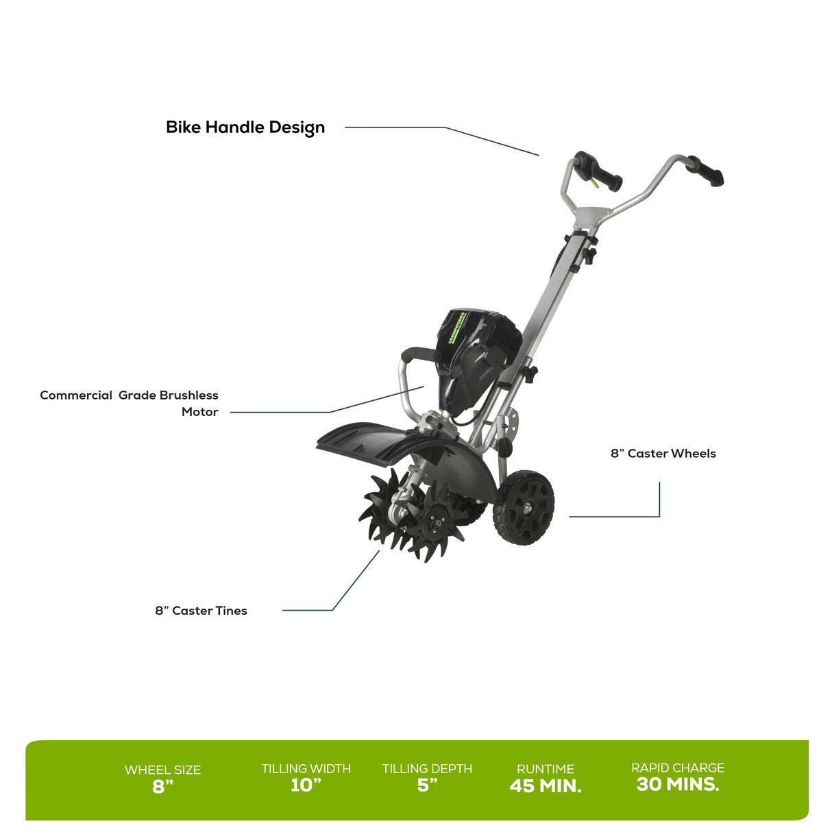 82V 10” Tiller/Cultivator Tool-Only | GTL 100