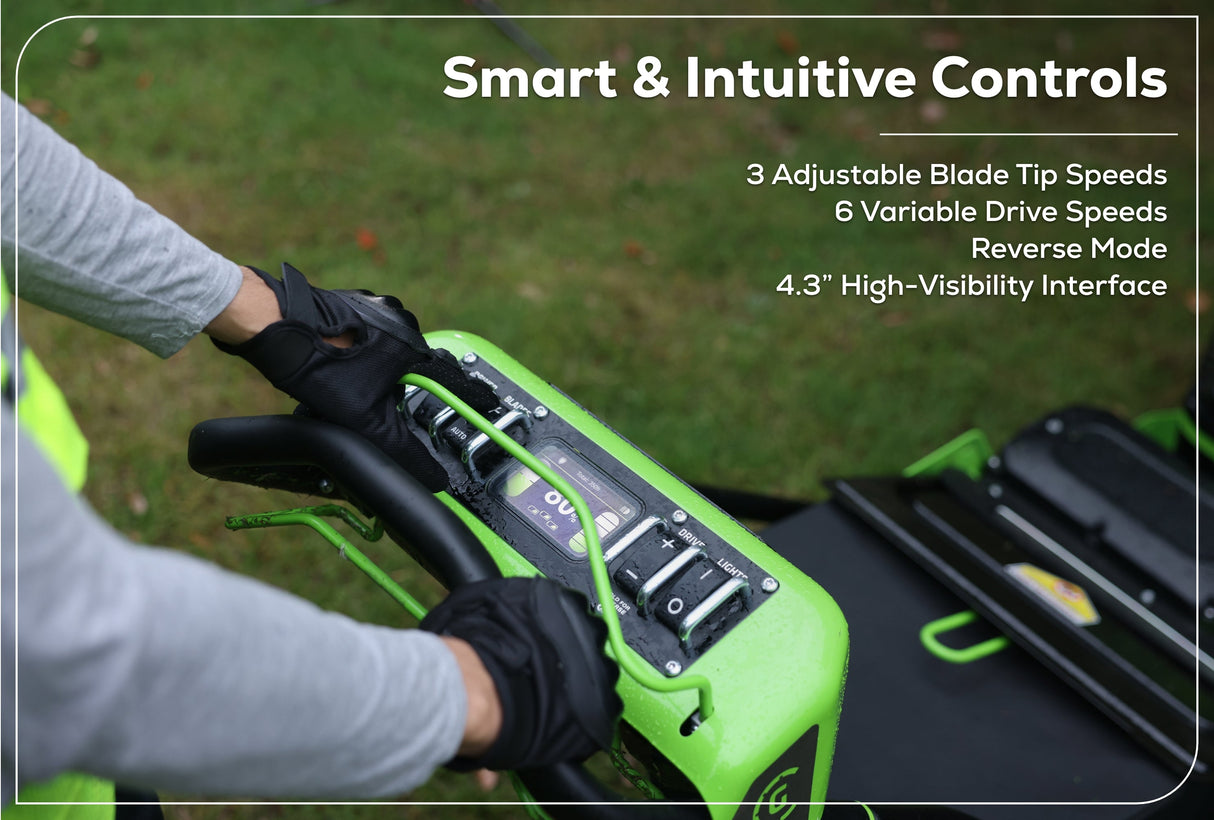 Optimus 82V 30” Self-Propelled Lawn Mower with (3) 8Ah Batteries and Dual Port Charger | 82LM30S-83DP