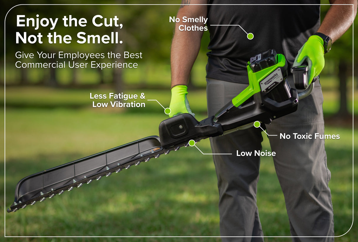 Optimus 82V 30" Single Sided Hedge Trimmer with (1) Core300 and Dual Port Charger | HT301S-C3DP