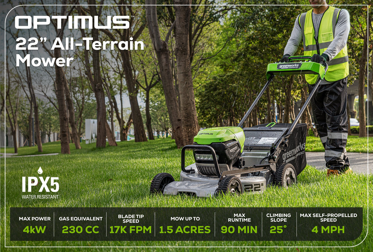Optimus 82V 22” Self-propelled Mower With (2) 8 Ah Batteries And Dual Port Charger | LM221S-82DP