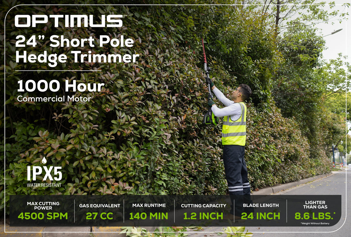 Optimus 82V Short Pole Fixed Hedge Trimmer | PH302F