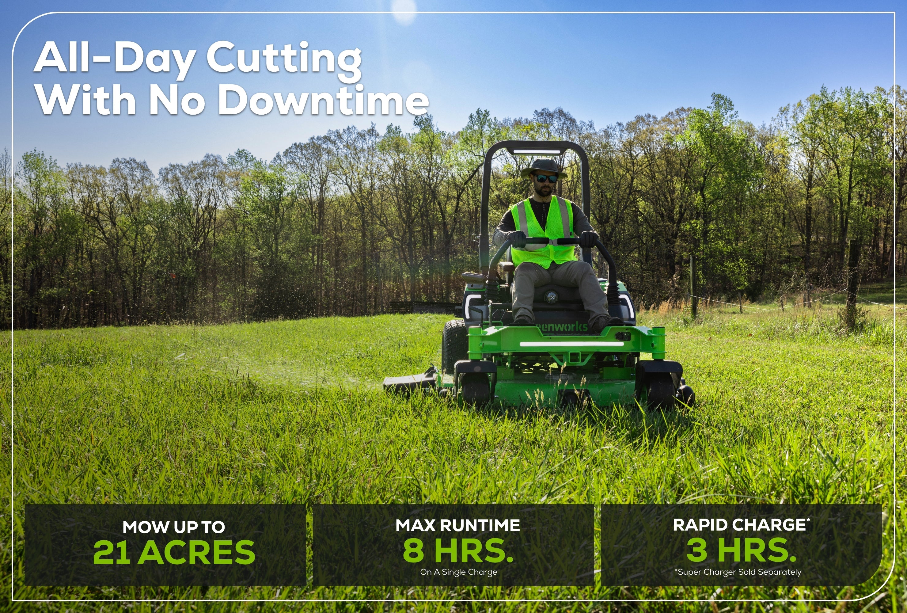 24kWh 60 Inch Commercial Ride-On Mower | Greenworks Commercial