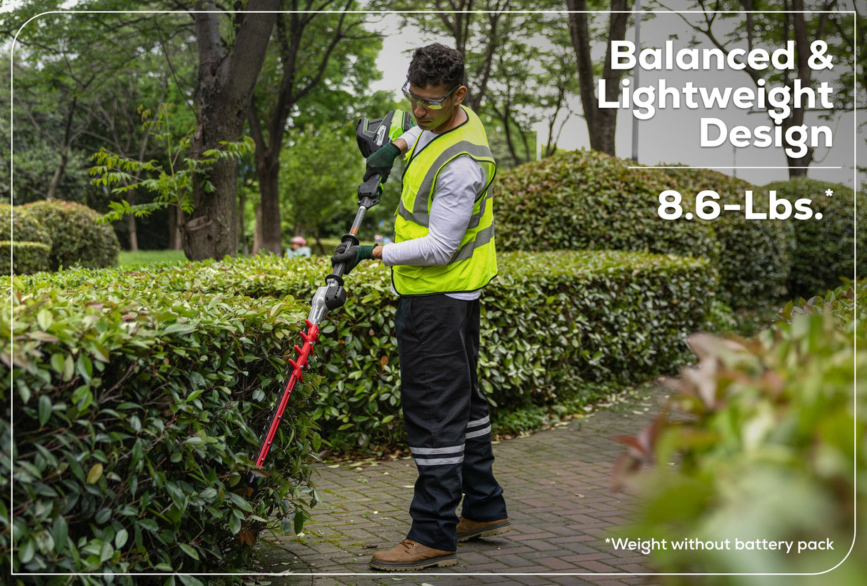 Optimus 82V Short Pole Fixed Hedge Trimmer with CORE300 Battery and Dual-Port Charger | PH302F-C3DP