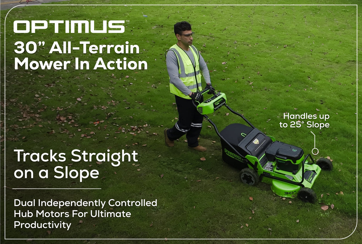 Optimus 82V 30" All-Terrain Mower with (3) CORE530 Batteries and DP Charger | ATM30-C5DP