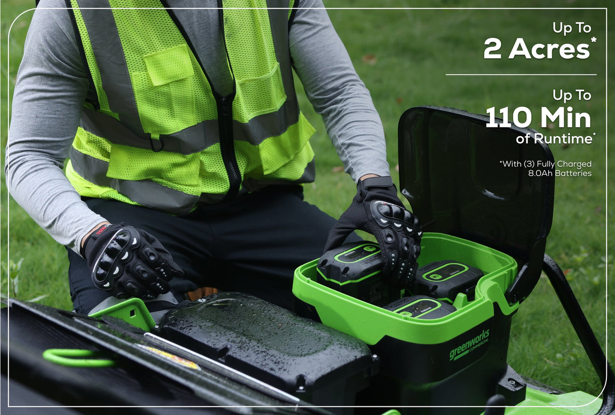 Optimus 82V 30” Self-Propelled Lawn Mower with (3) 8Ah Batteries and Dual Port Charger | 82LM30S-83DP