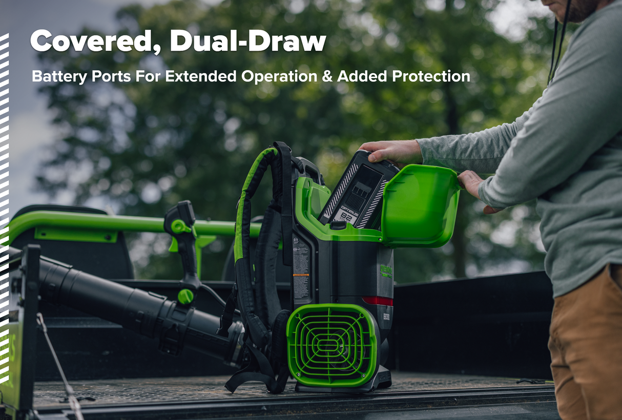 Optimus 82v 36N BP Blower with (2) 8Ah Batteries and Dual Port Charger | BB361-82DP