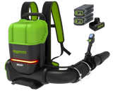 Souffleur à dos Optimus 82 V 755 pi3/min à double port avec (2) batteries 8 Ah et chargeur à double port | BB361-82DP