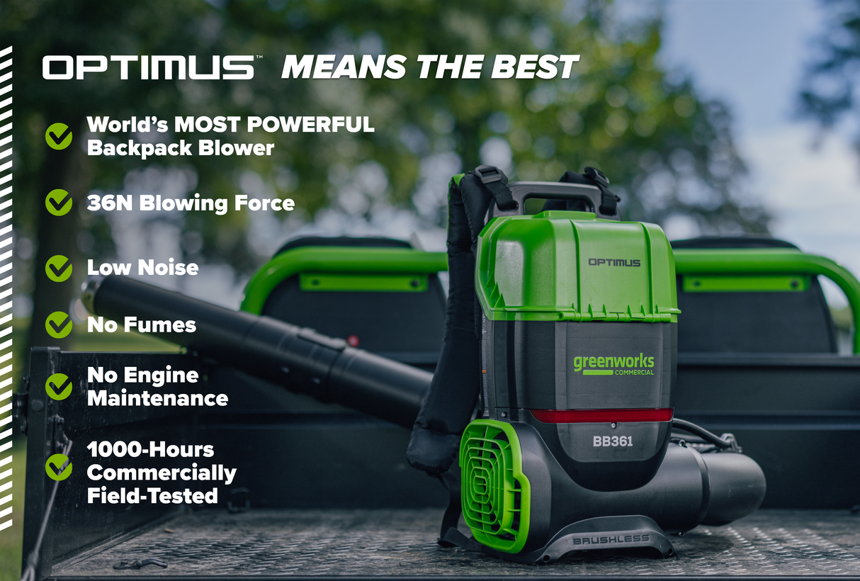 Optimus 82v 36N BP Blower with (2) 8Ah Batteries and Dual Port Charger | BB361-82DP
